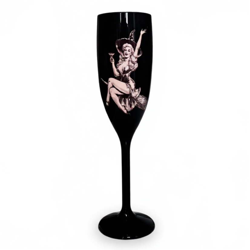 Unbreakable Champagne Glass Cheers Witches Cute Halloween Party Drinkware