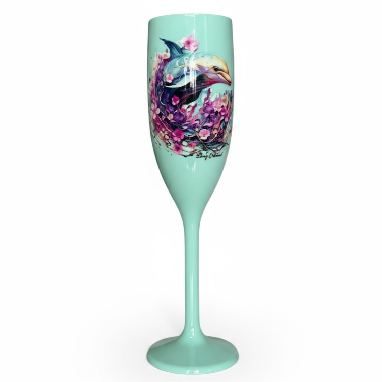 Unbreakable Champagne Glass Dolphin Cute Acrylic Drinkware