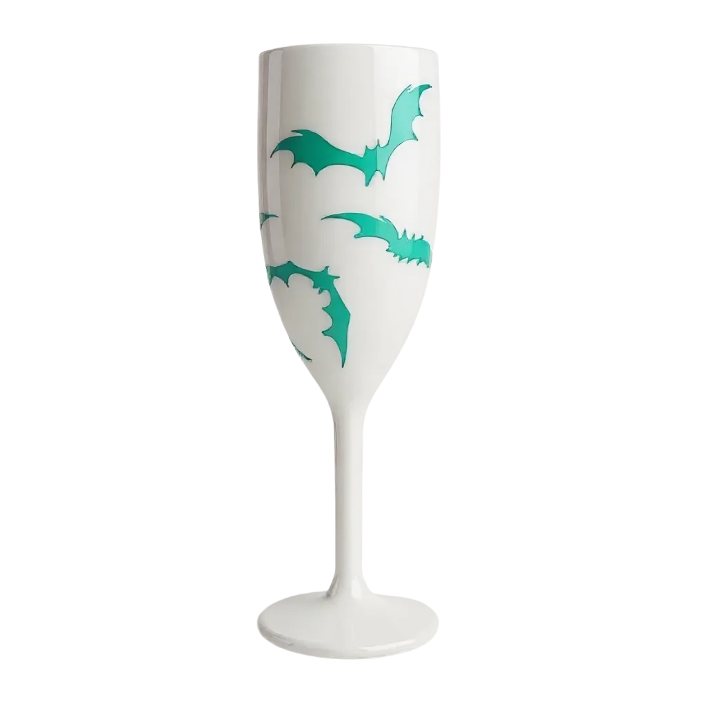 Unbreakable Champagne Glass with Bats Cute Halloween Party Drinkware