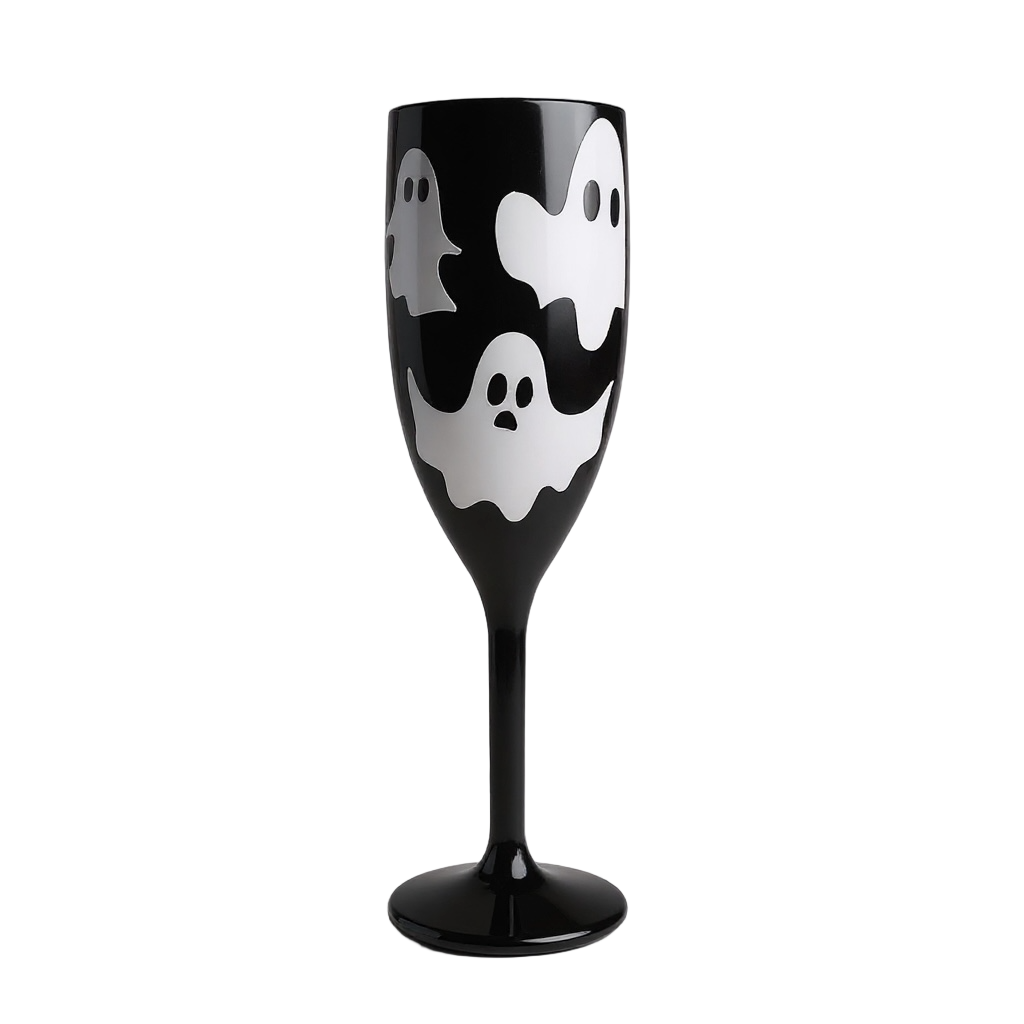 Unbreakable Champagne Glass with Ghost Cute Halloween Party Drinkware