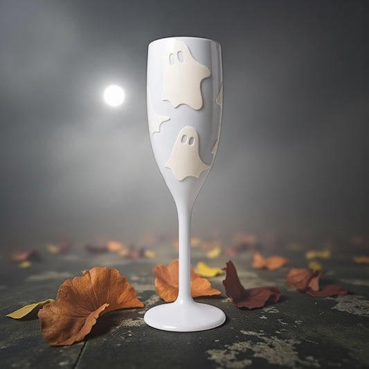 Halloween Champagne Flute with Ghost Unbreakable Party Drinkware