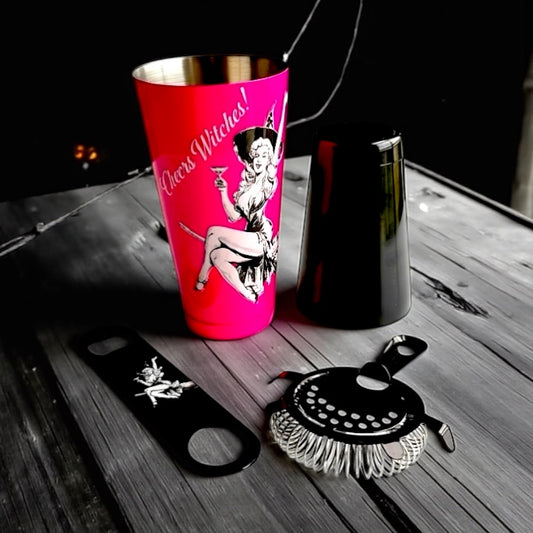 Halloween Cocktail Shaker Set "Cheers Witches"