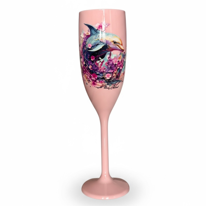 Unbreakable Champagne Glass Dolphin Cute Acrylic Drinkware