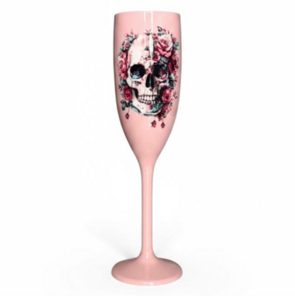 Halloween Champagne Flute with Sugar Skull Cute Unbreakable Halloween Party Drinkware