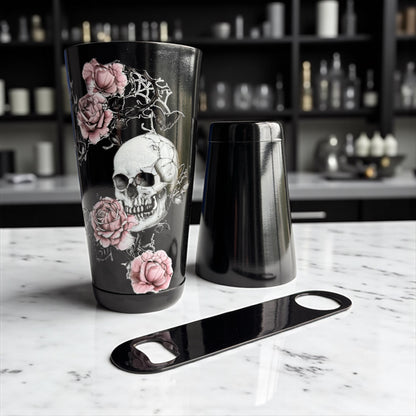 Halloween Cocktail Shaker Set Gothic Skeleton Boston Shaker Bar Kit