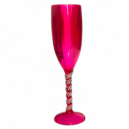 Champagne Flute with Rhinestones Unbreakable Acrylic Party Cups