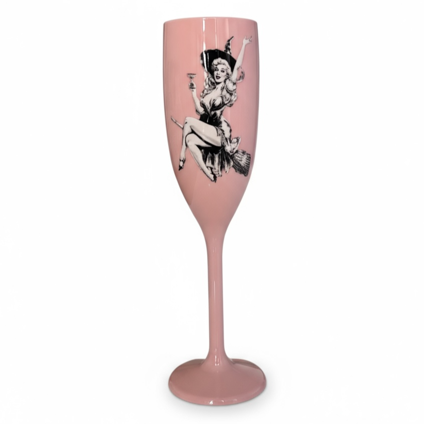 Unbreakable Champagne Glass Cheers Witches Cute Halloween Party Drinkware