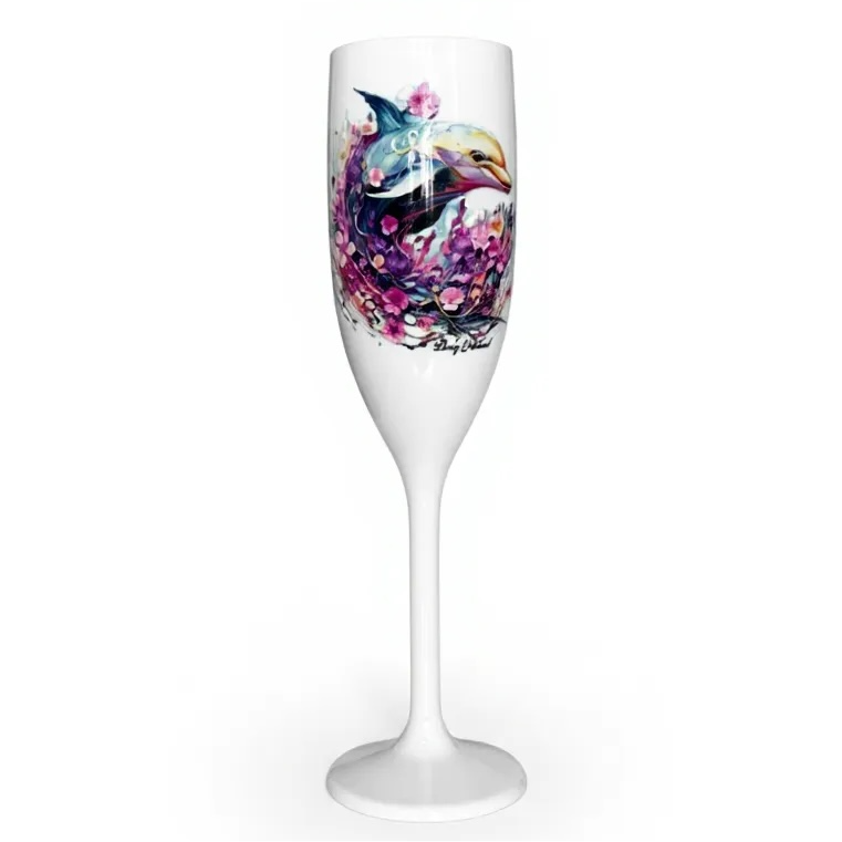Unbreakable Champagne Glass Dolphin Cute Acrylic Drinkware