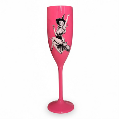 Unbreakable Champagne Glass Cheers Witches Cute Halloween Party Drinkware