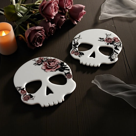 Gothic Skull Halloween Coasters