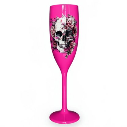 Halloween Champagne Flute with Sugar Skull Cute Unbreakable Halloween Party Drinkware
