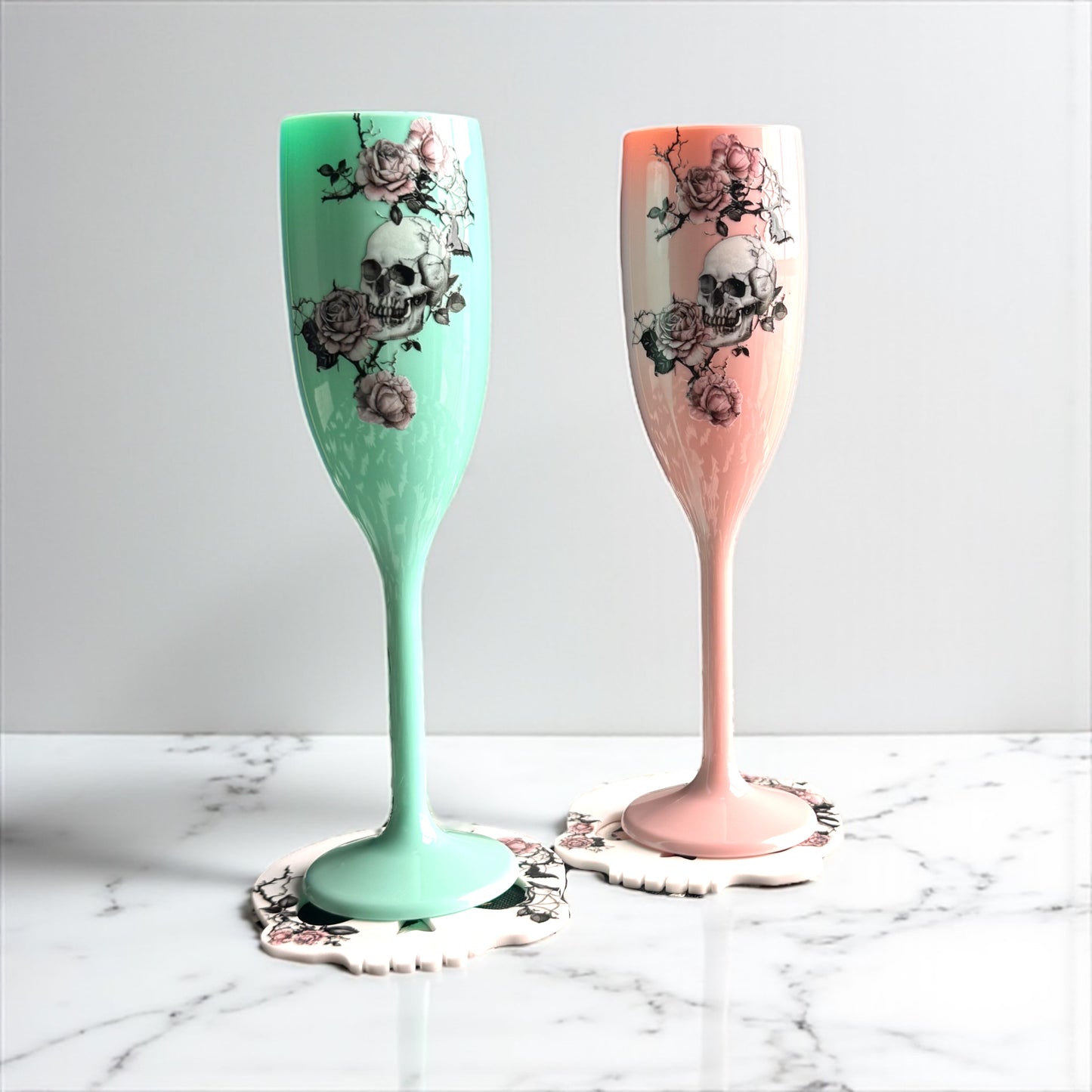 Gothic Skull Halloween Coasters