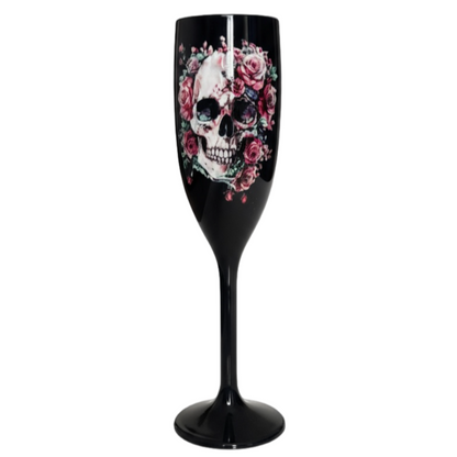 Halloween Champagne Flute with Sugar Skull Cute Unbreakable Halloween Party Drinkware