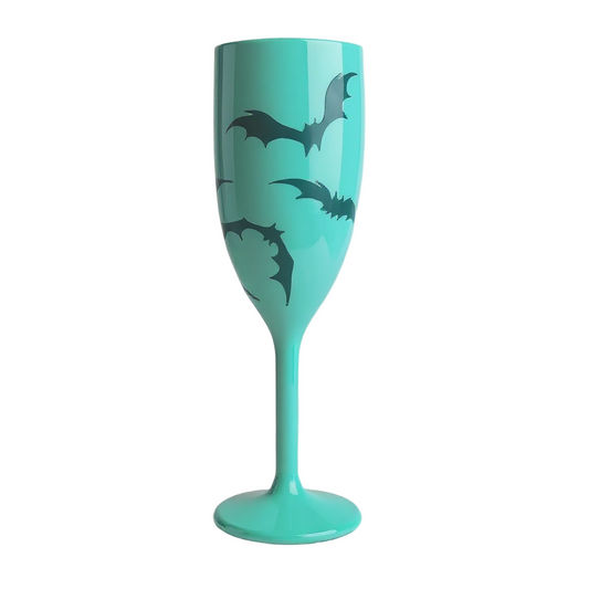 Unbreakable Champagne Glass with Bats Cute Halloween Party Drinkware