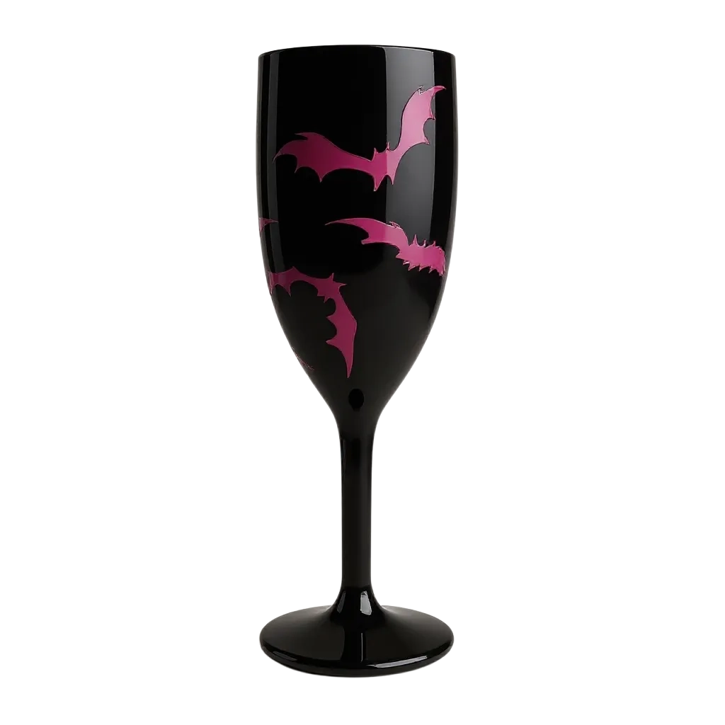 Unbreakable Champagne Glass with Bats Cute Halloween Party Drinkware