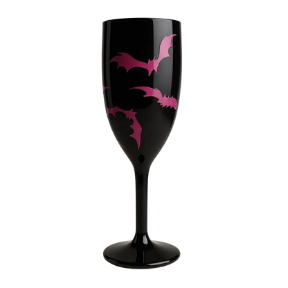 Unbreakable Champagne Glass with Bats Cute Halloween Party Drinkware