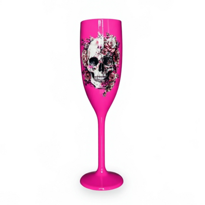 Unbreakable Champagne Glass with Sugar Skull Cute Halloween Party Drinkware