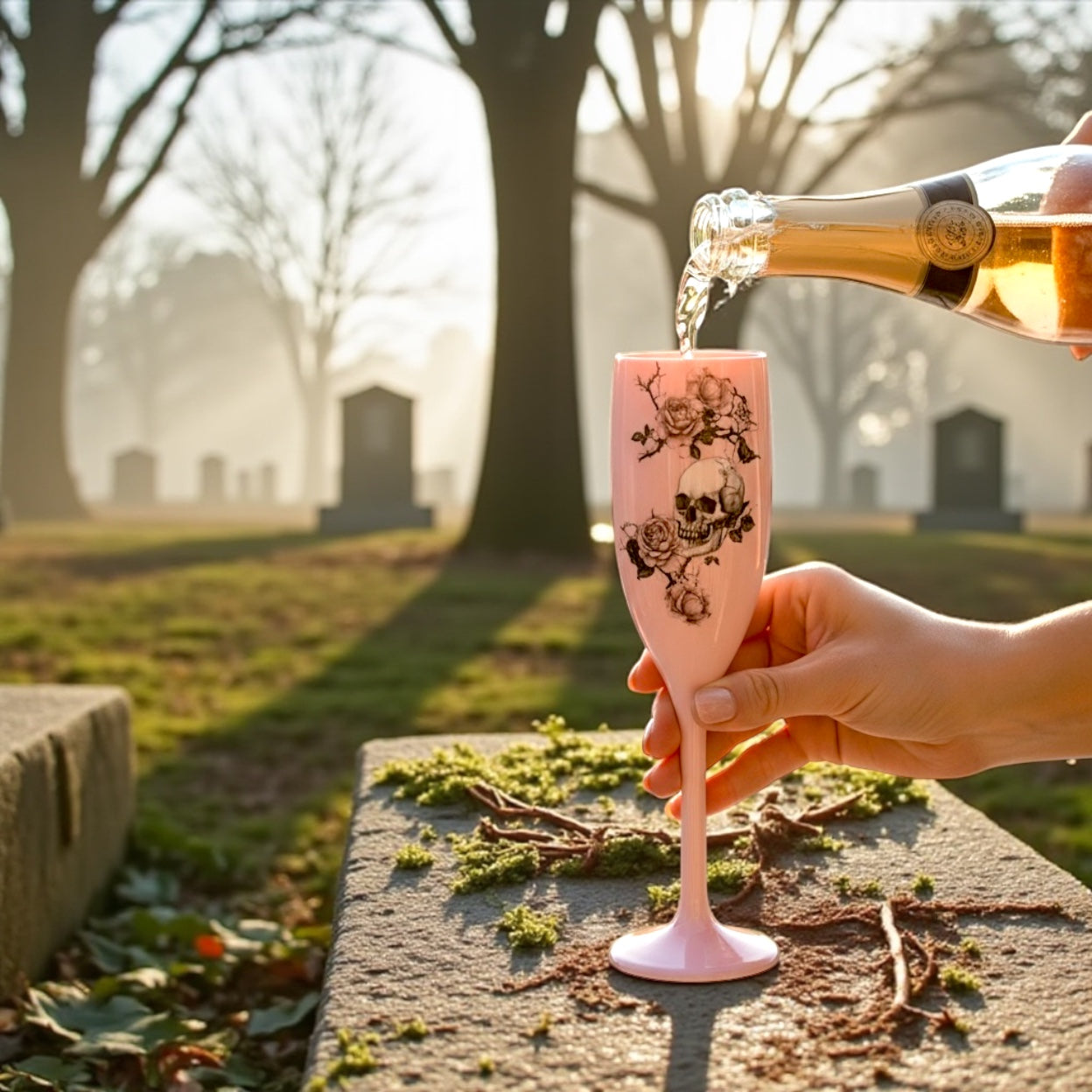 Gothic Halloween Champagne Flute Unbreakable Party Drinkware