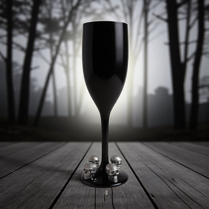 Halloween Champagne Flute with Silver Skulls Unbreakable Party Drinkware
