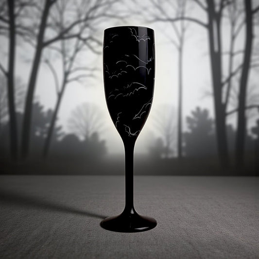 Halloween Champagne Flute with Bats Unbreakable Party Drinkware