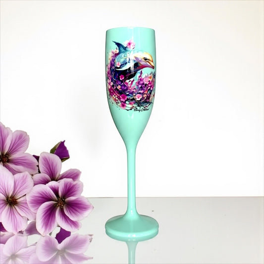 Champagne Flute with Dolphin Unbreakable Acrylic Drinkware