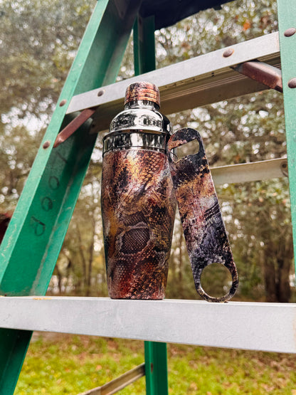 Wild Things Distressed Snakesin Cobbler Cocktail Shaker and Gift Set