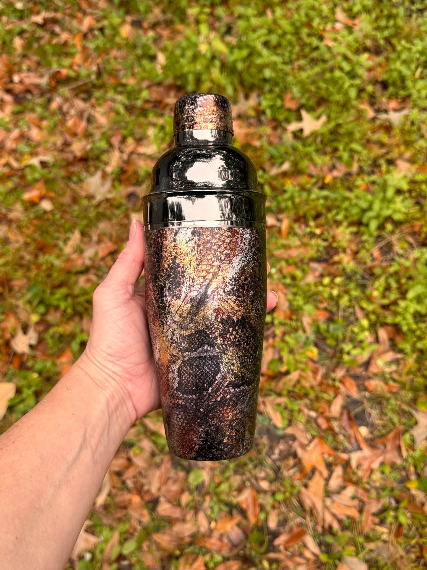 Wild Things Distressed Snakesin Cobbler Cocktail Shaker and Gift Set