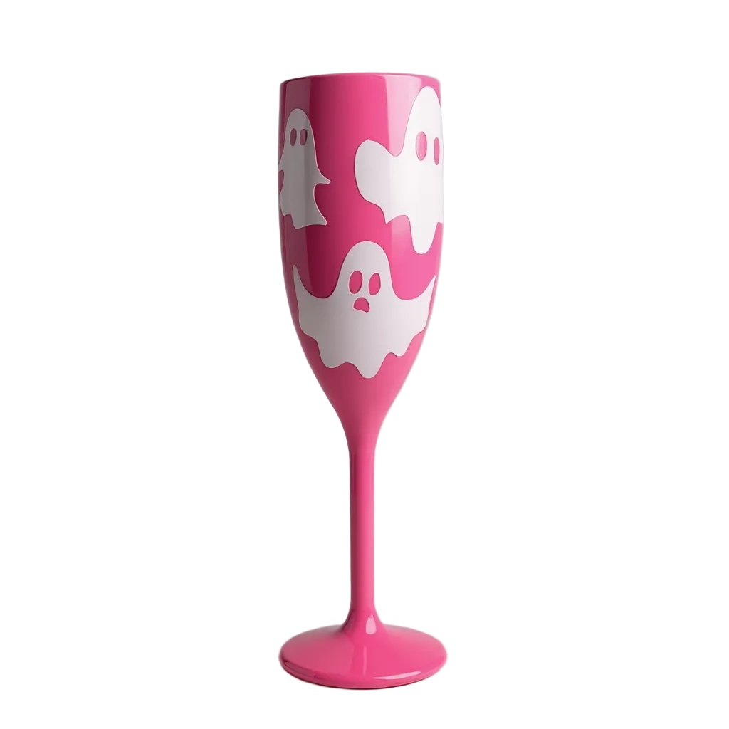 Unbreakable Champagne Glass with Ghost Cute Halloween Party Drinkware