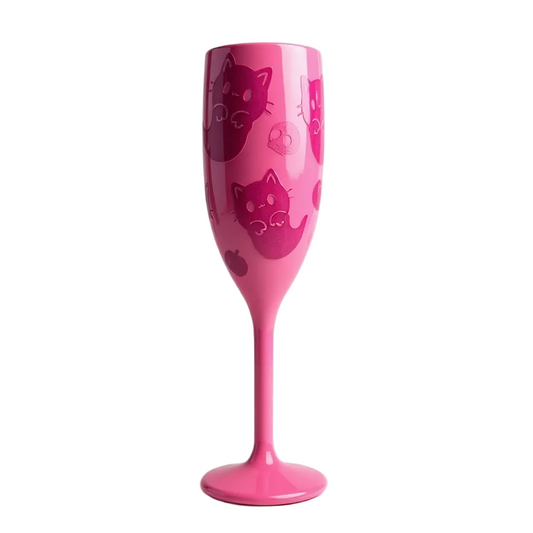 Unbreakable Champagne Glass with Ghost Cats Cute Halloween Party Drinkware